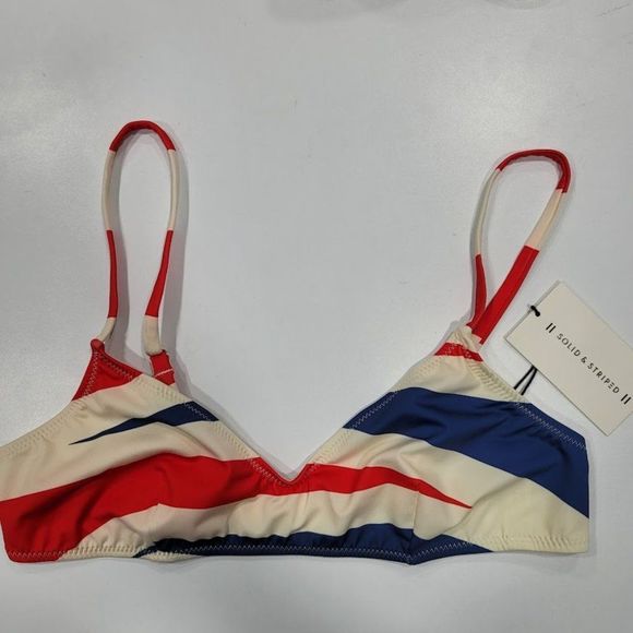 Solid & Striped The Rachel Bikini Top Red Slate Backgammon - Picture 4 of 8